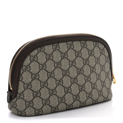 Gucci GG Supreme Monogram Textured Calfskin Web Large Ophidia Cosmetic Case Beige Ebony New Acero 3 of 10