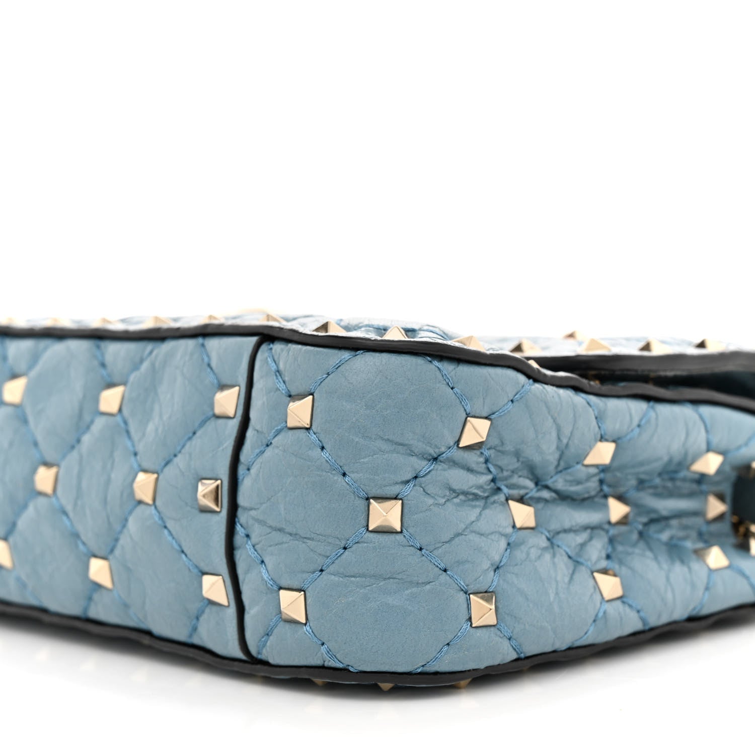 Valentino Garavani Nappa Small Rockstud Spike Shoulder Bag Aqua 9 of 12