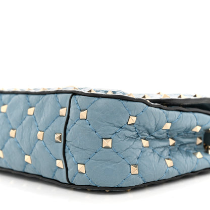 Valentino Garavani Nappa Small Rockstud Spike Shoulder Bag Aqua 9 of 12