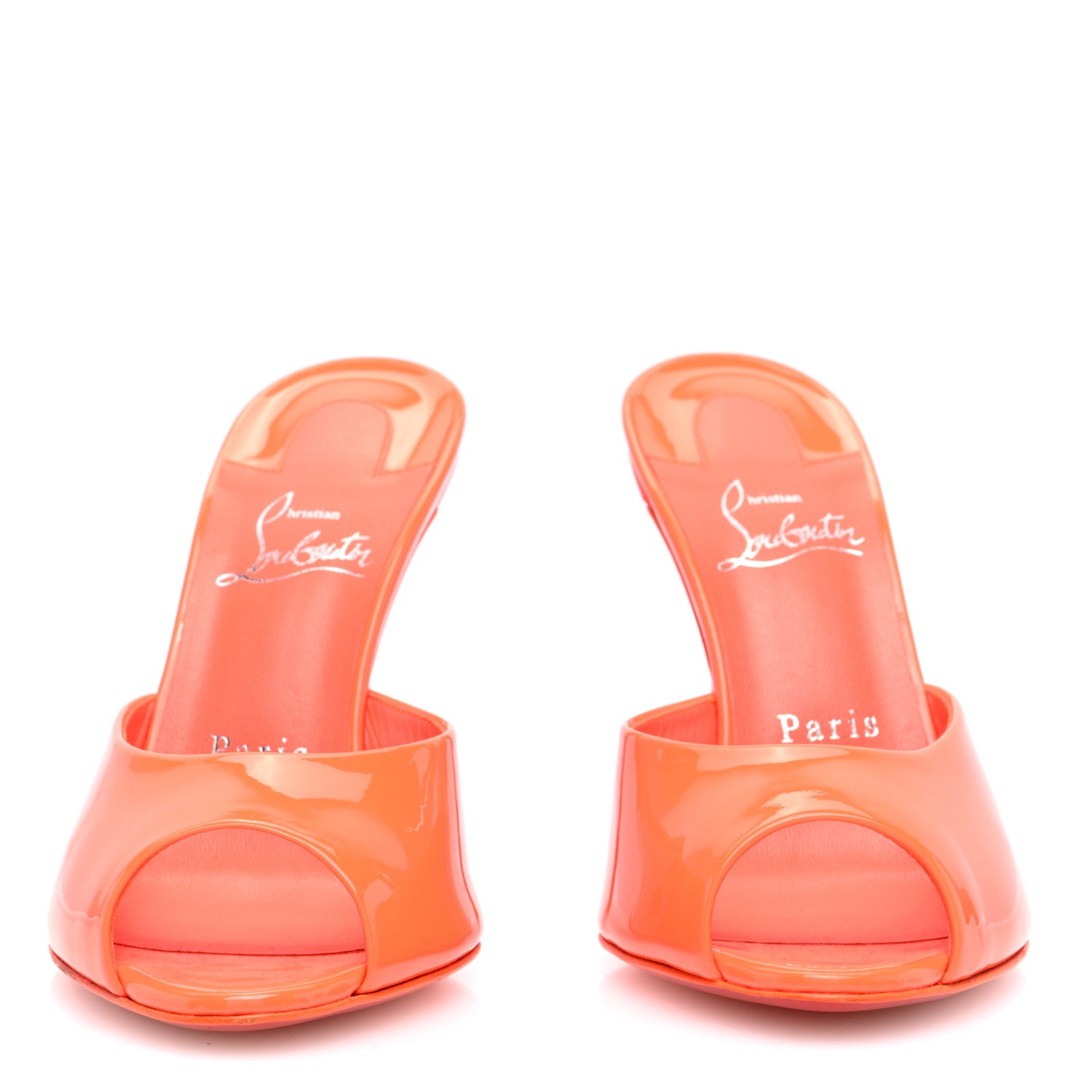 Christian Louboutin Patent Me Dolly 100 Sandals 37 Fluo Orange 3 of 7