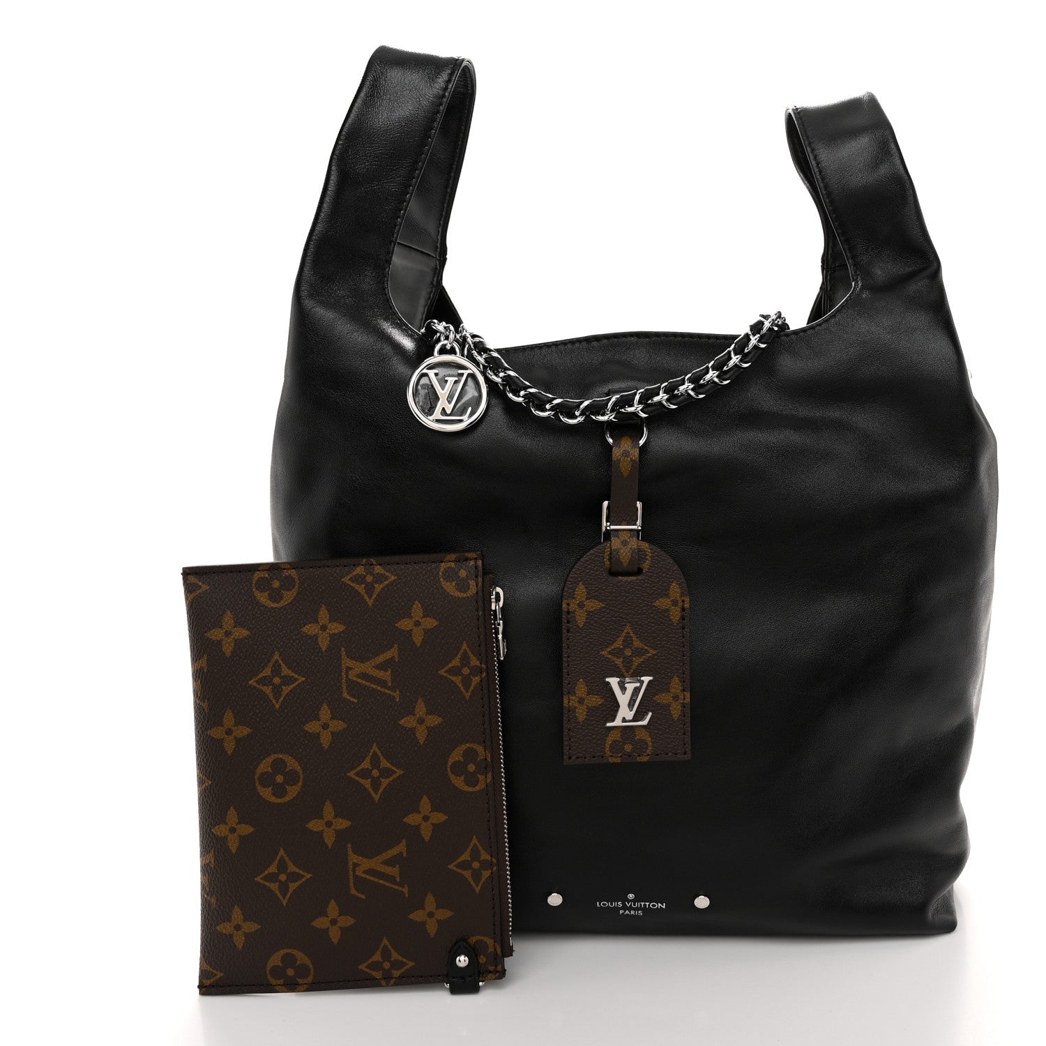 Louis Vuitton Calfskin Monogram Atlantis Vibe MM Black 1562728