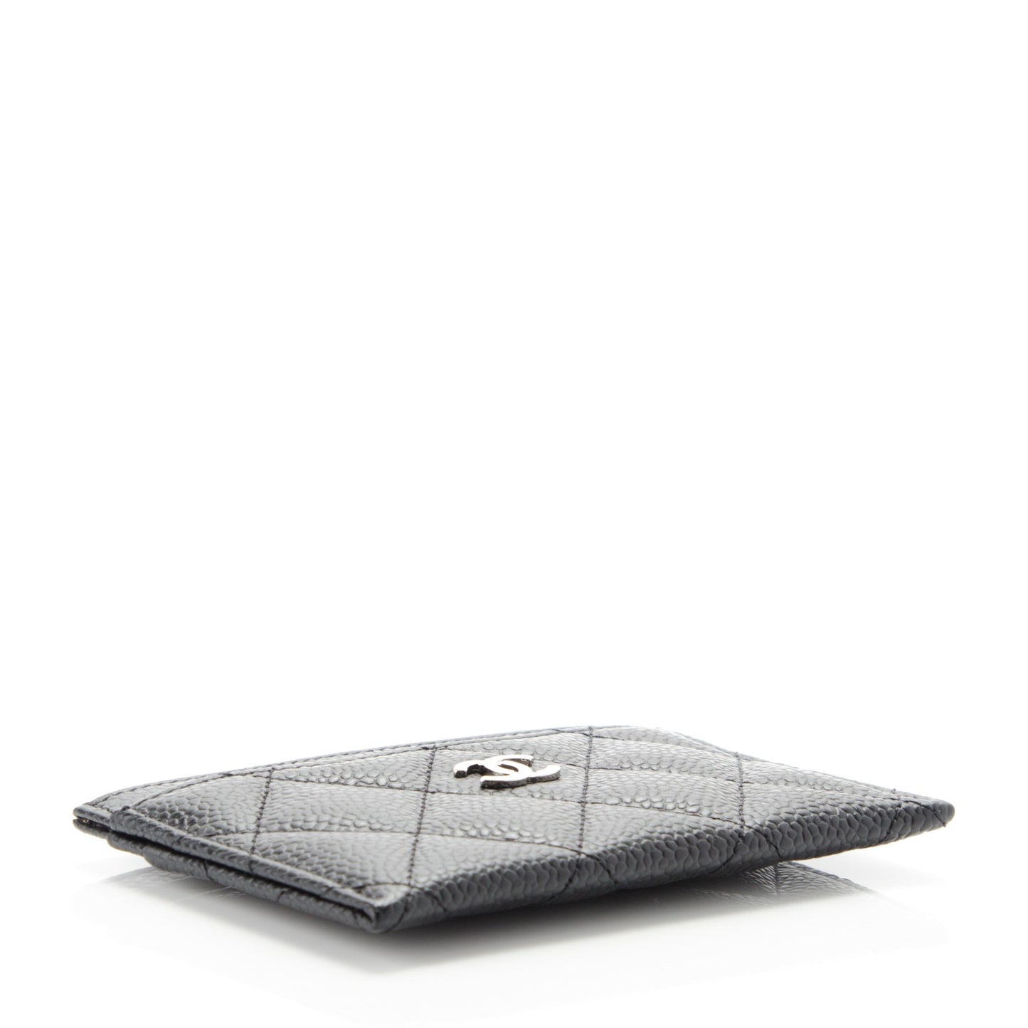 Caviar Quilted Card Holder Black