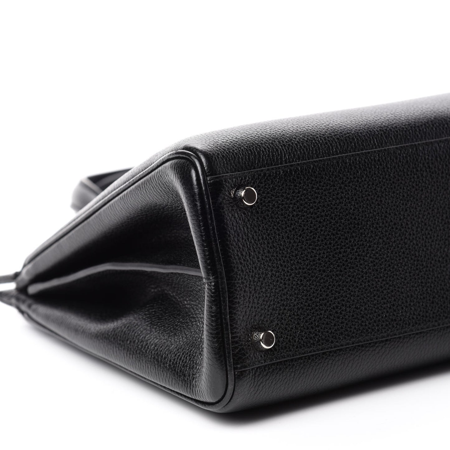 Grainy Calfskin Medium Zumi Top Handle Bag Black