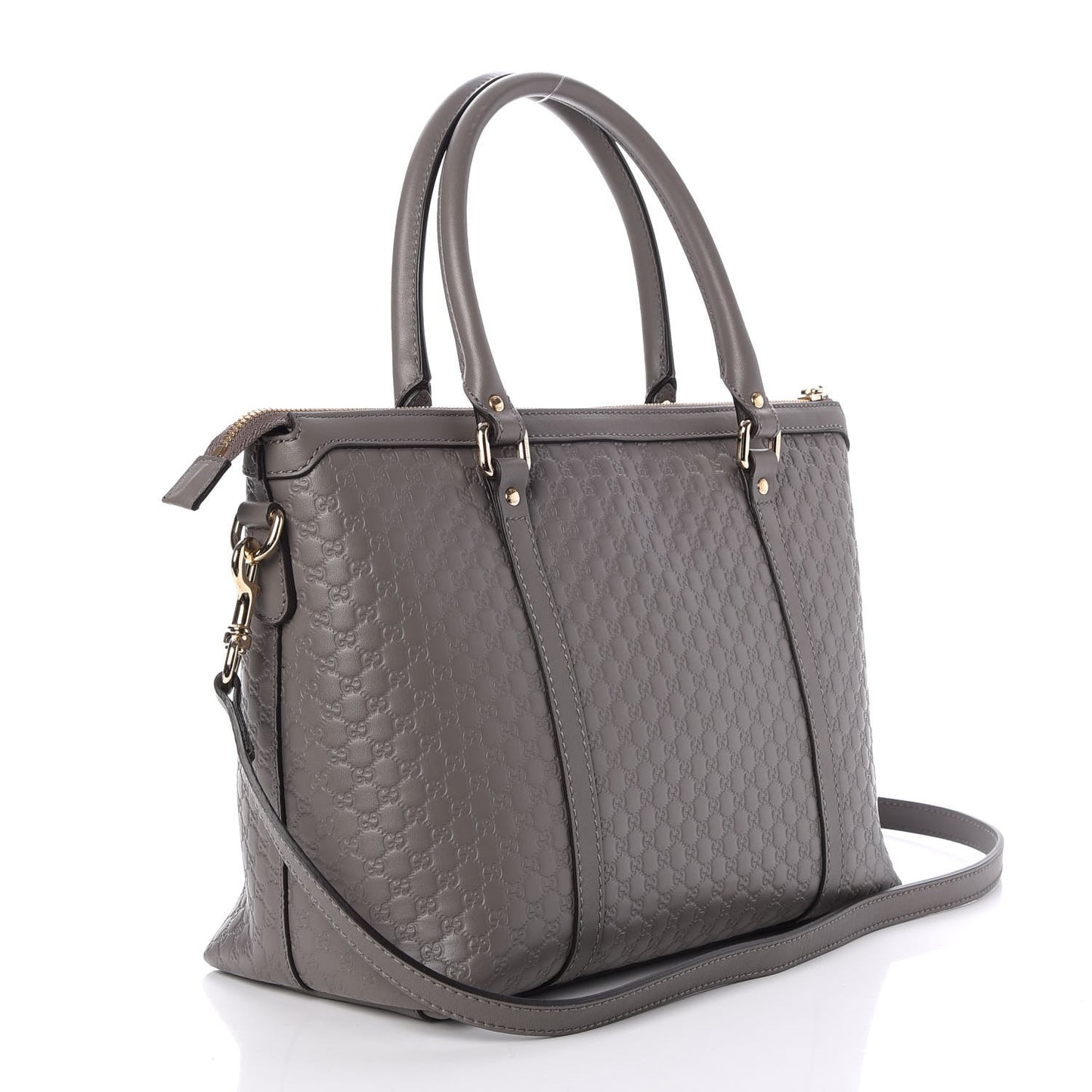Soft Microguccissima Small Zippered Satchel Loess