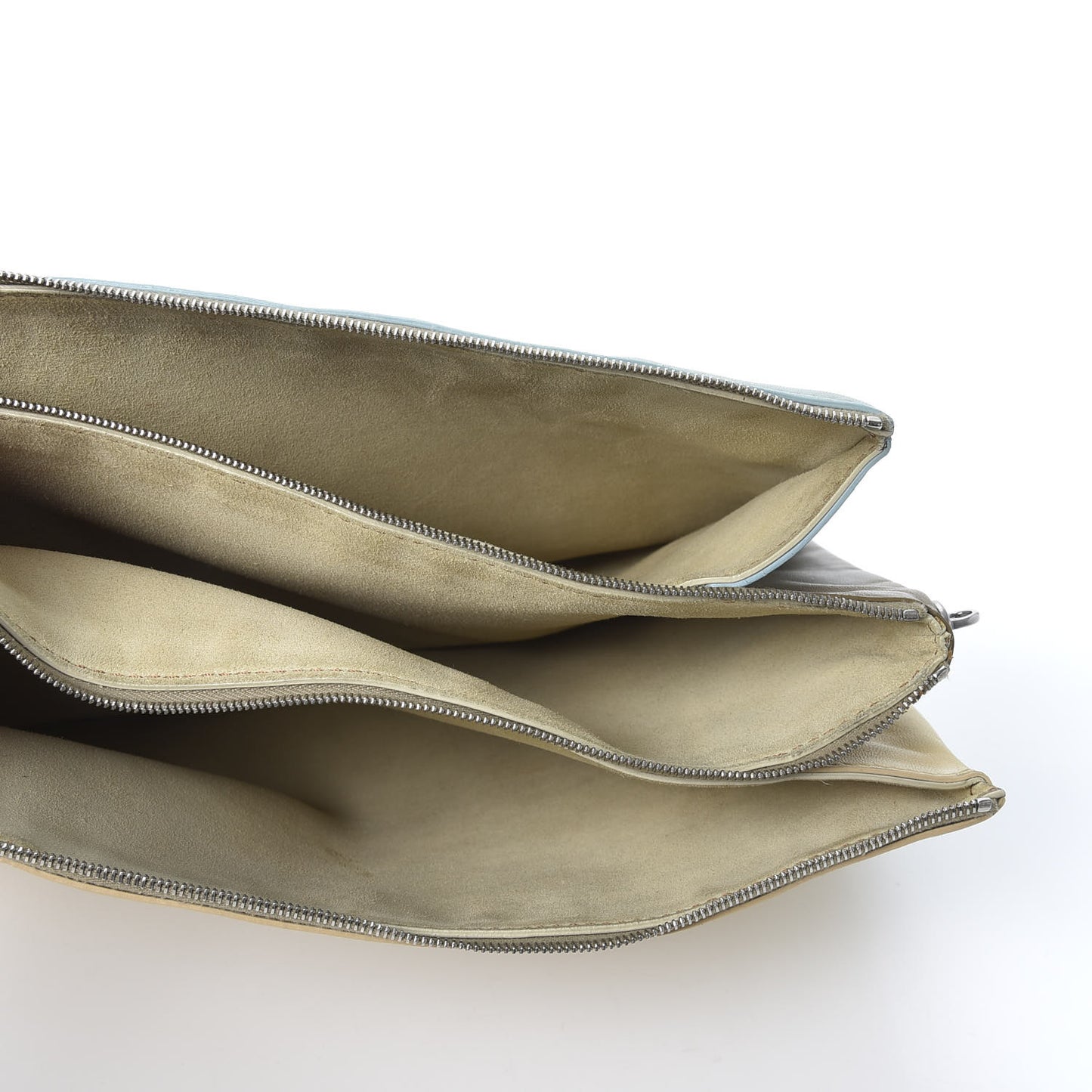 Lambskin Soft Trio Zipped Bag Glacier