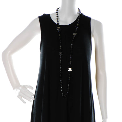 Chanel Ruthenium Bead CC Long Necklace Black 2 of 9
