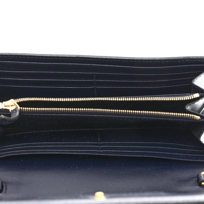 Gucci Vintage Rice Canvas Plutone Calfskin Small Horsebit 1955 Wallet On Chain Beige Blue 5 of 9