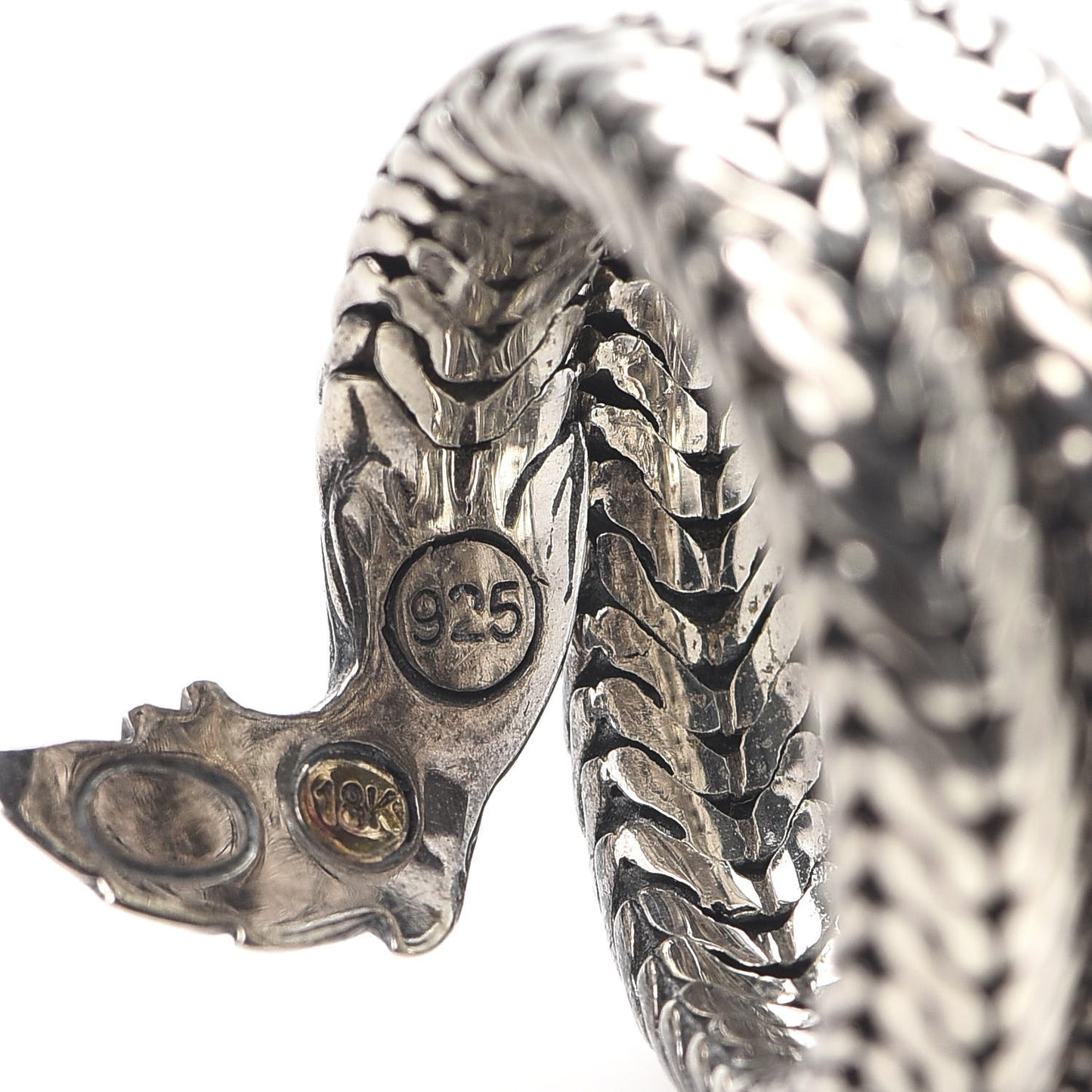 Sterling Silver 18K Yellow Gold Naga Dragon Coil Ring 54 7