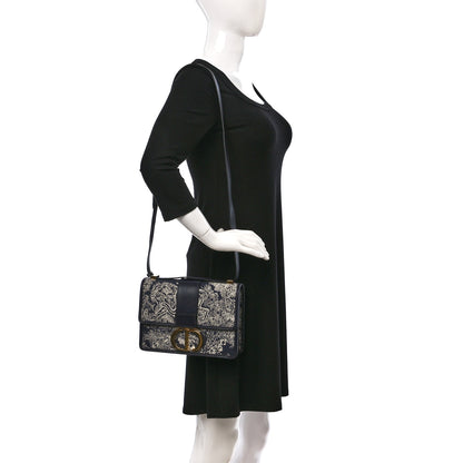Christian Dior Toile de Jouy Reverse Jacquard 30 Montaigne Flap Bag Blue 2 of 9