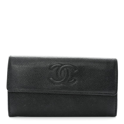 Chanel Caviar Timeless CC Large Gusset Flap Wallet Black 1 of 8