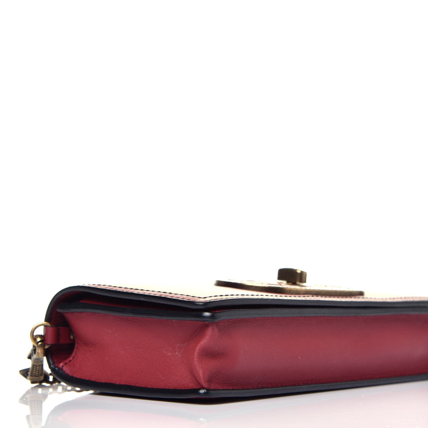 Nappa Intrecciato Ellittica Chain Wallet Baccara Rose