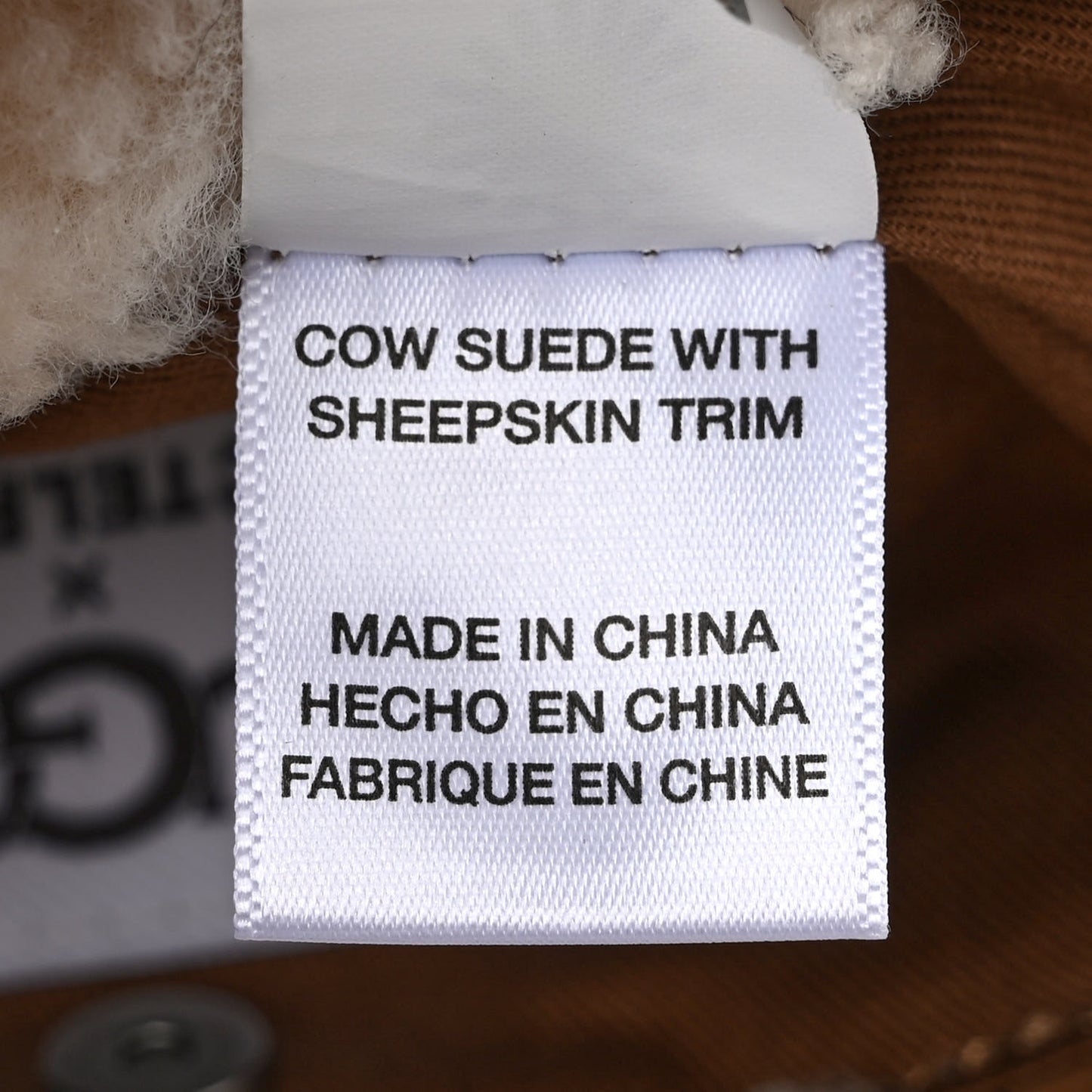 X UGG Suede Shearling Small Shopping Bag Chestnut