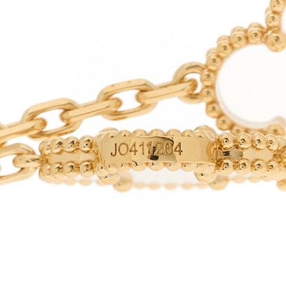 Van Cleef & Arpels 18K Yellow Gold Rock Crystal 20 Motifs Vintage Alhambra Necklace 4 of 6