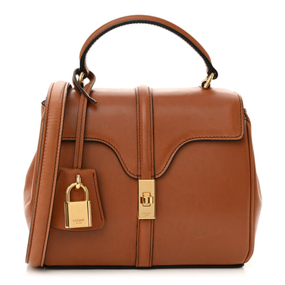 Celine Satinated Calfskin Mini 16 Top Handle Bag Tan 1 of 15