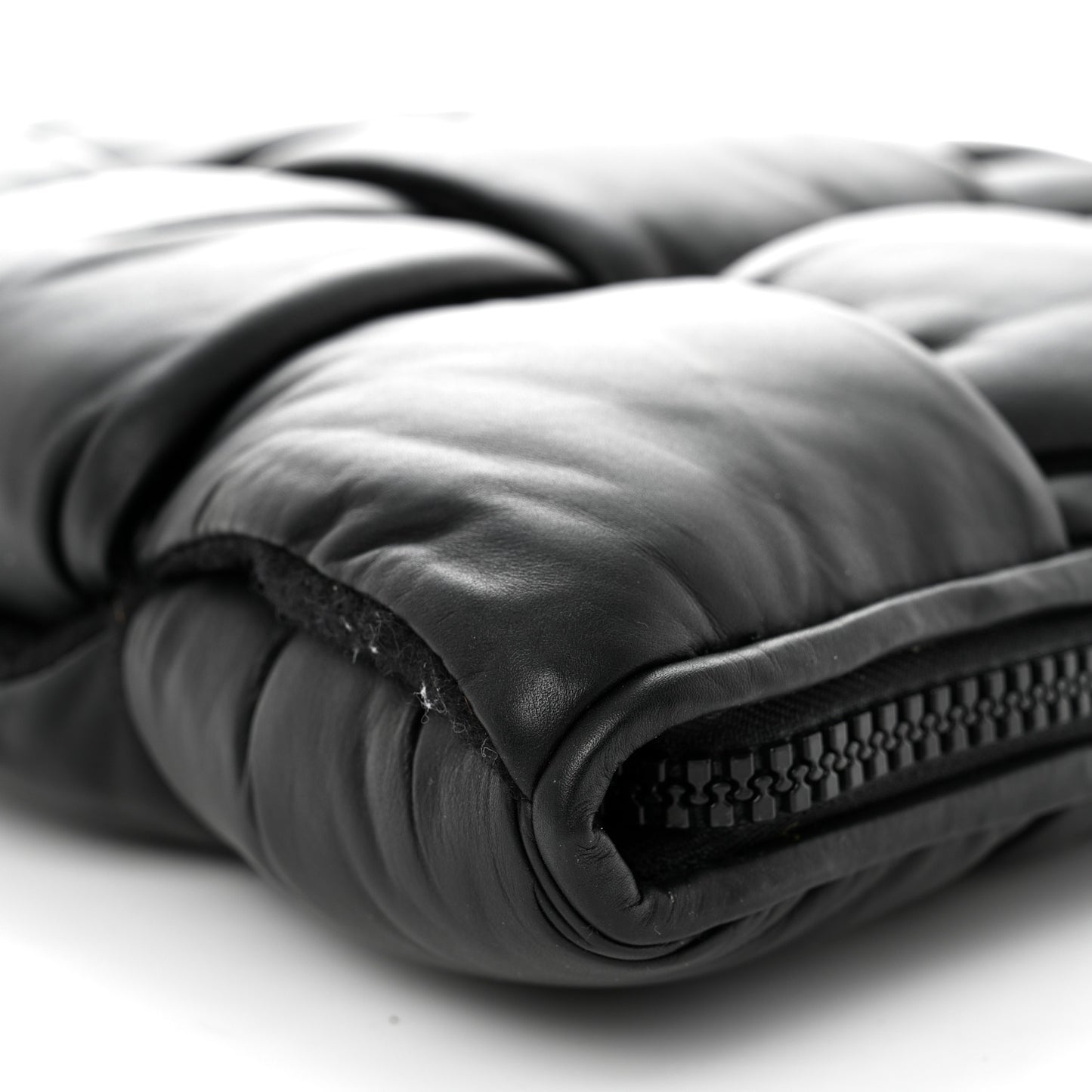 Calfskin Maxi Intrecciato Puffy Laptop Pouch Black