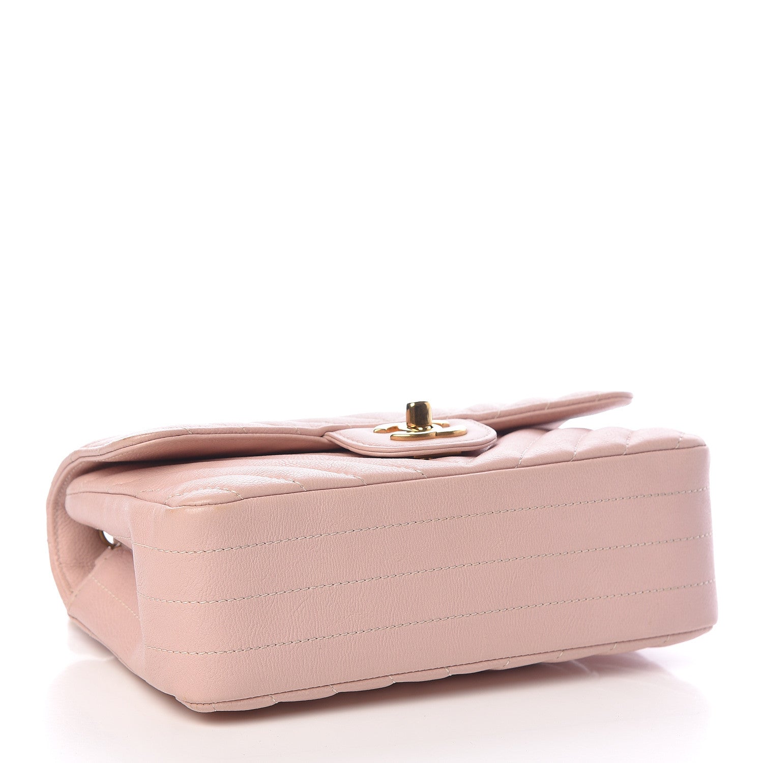 Chanel Calfskin Chevron Quilted Mini Rectangular Flap Light Pink 4 of 11