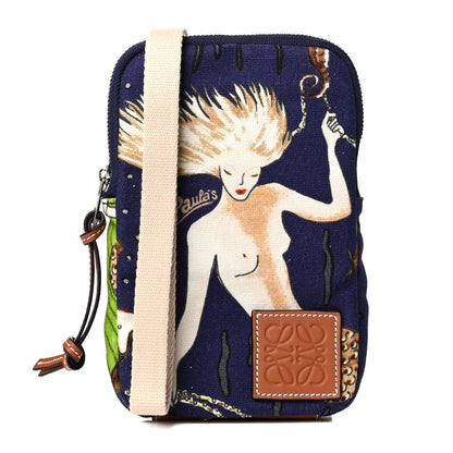 Loewe Canvas Mermaid Print Paulas Ibiza Crossbody Pouch Multicolor 1 of 5