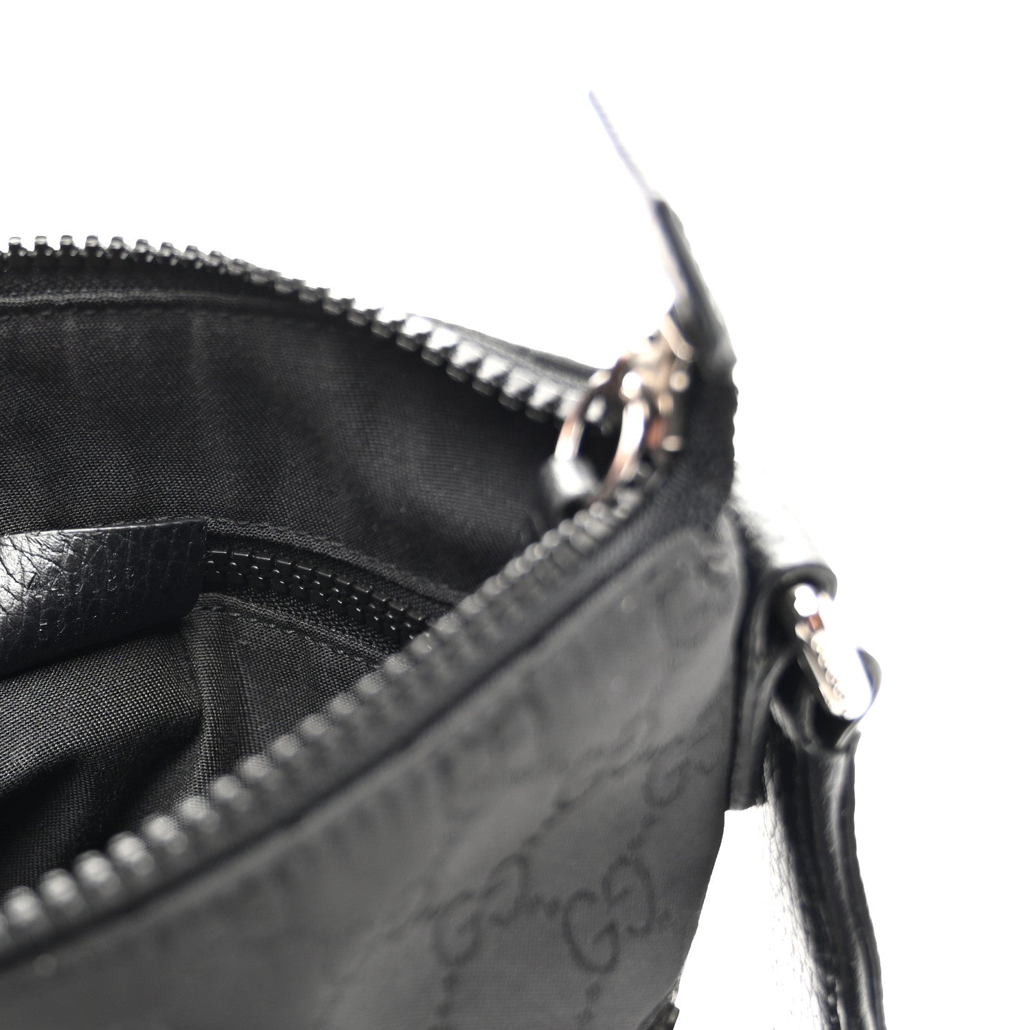 Gucci Nylon Monogram Mini Flat Messenger Bag Black 7 of 10