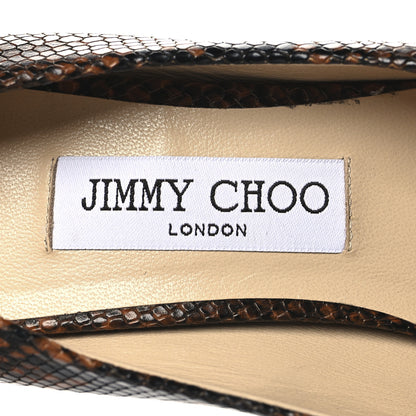 Jimmy Choo Calfskin Snakeskin Embossed Marcela 85 Pumps 37.5 Cuoio 8 of 8