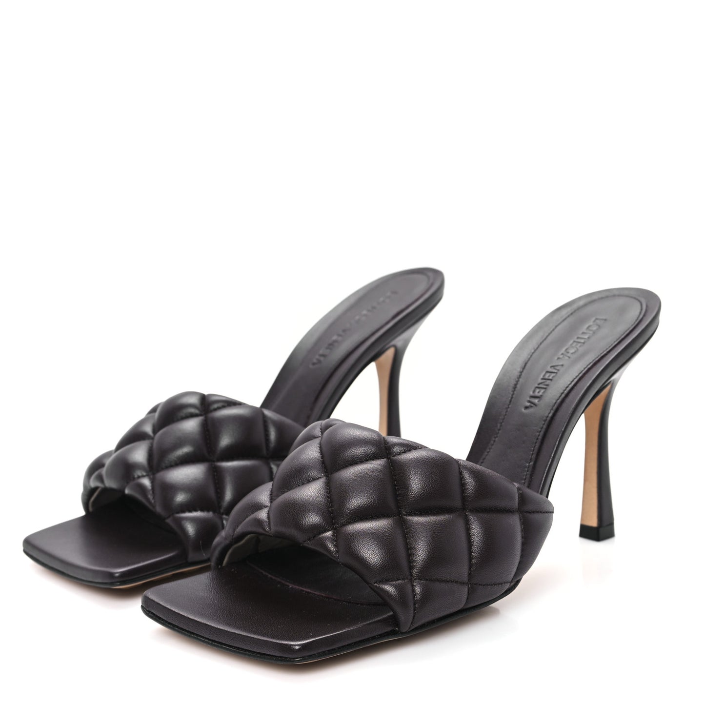 Nappa Matelasse Padded Mule Sandals 36.5 Chocolate Spread