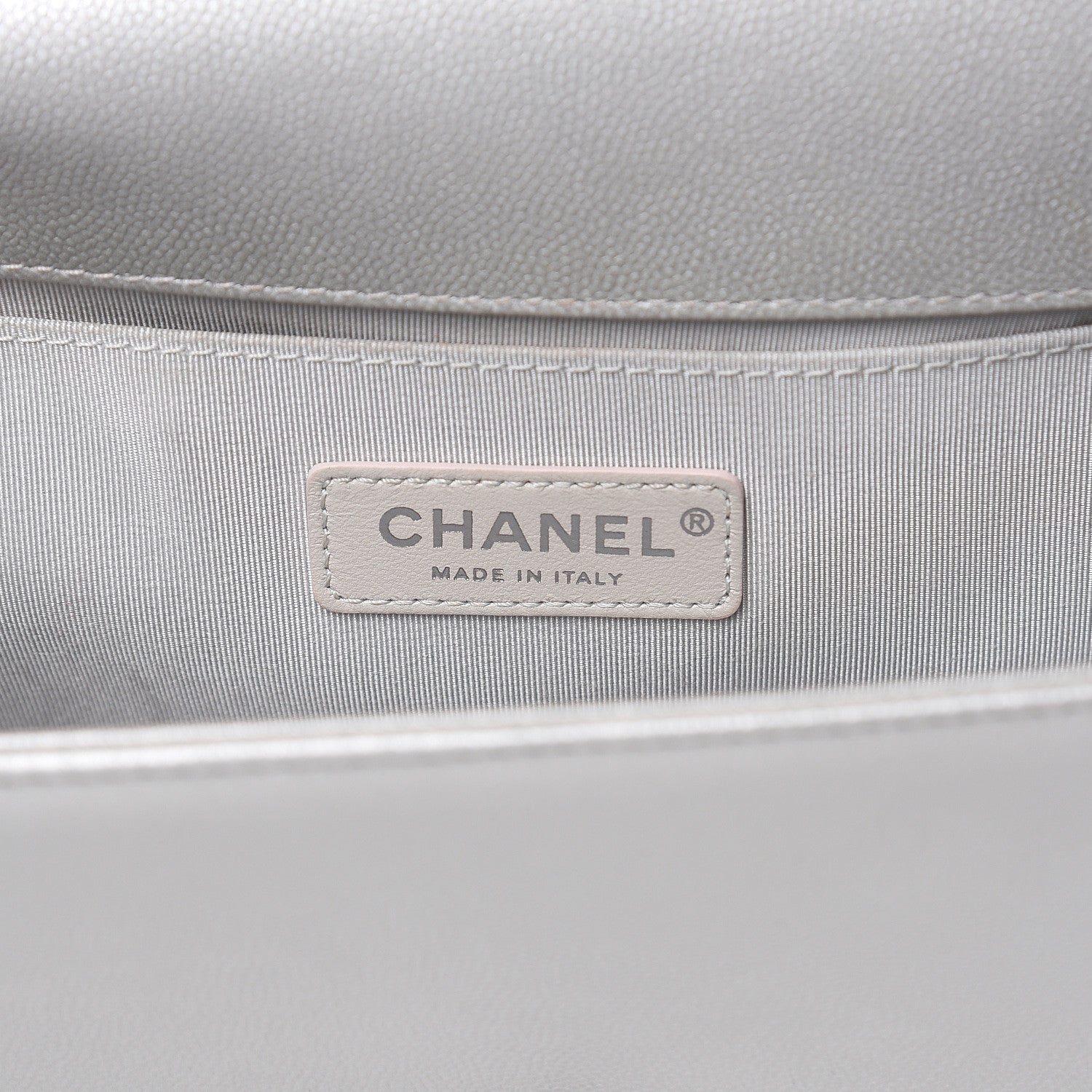 Chanel Metallic Caviar Quilted Medium Boy Flap Silver 6 of 10
