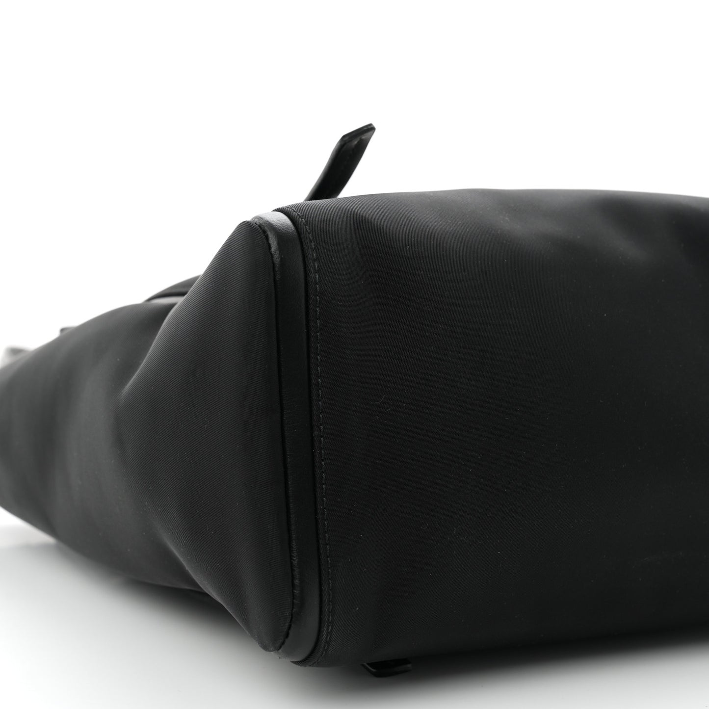 Tessuto Nylon Spazzolato Small Ouverture Top Handle Bag Black