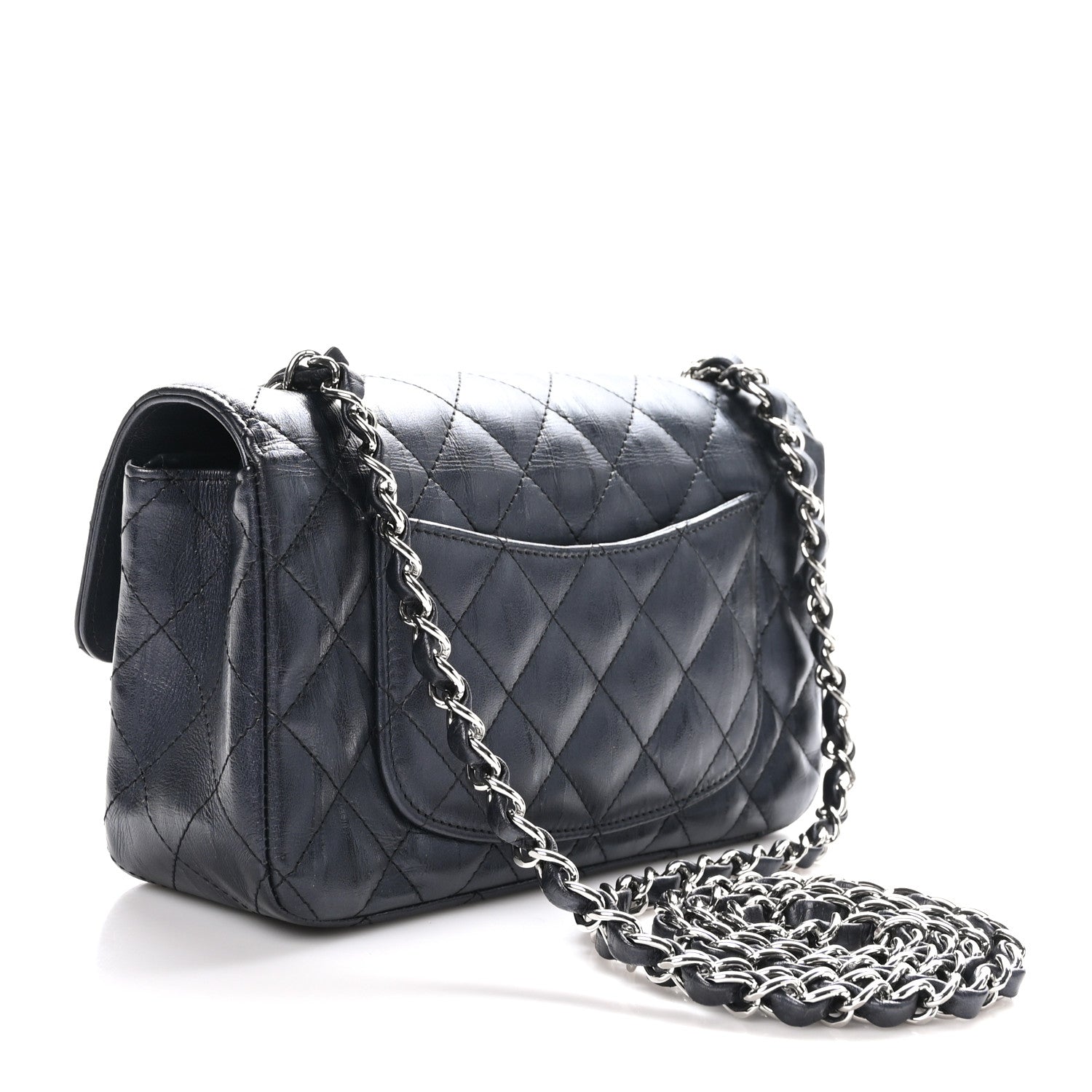 Chanel Iridescent Calfskin Quilted Mini Rectangular Flap Charcoal 3 of 10