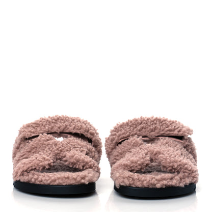 Hermes Woolskin Womens Chypre Sandals 36 Bois De Santal 2 of 8