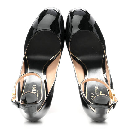 Valentino Garavani Patent Tan-Go 55/155mm Platform Sandals 38 Black 2 of 9