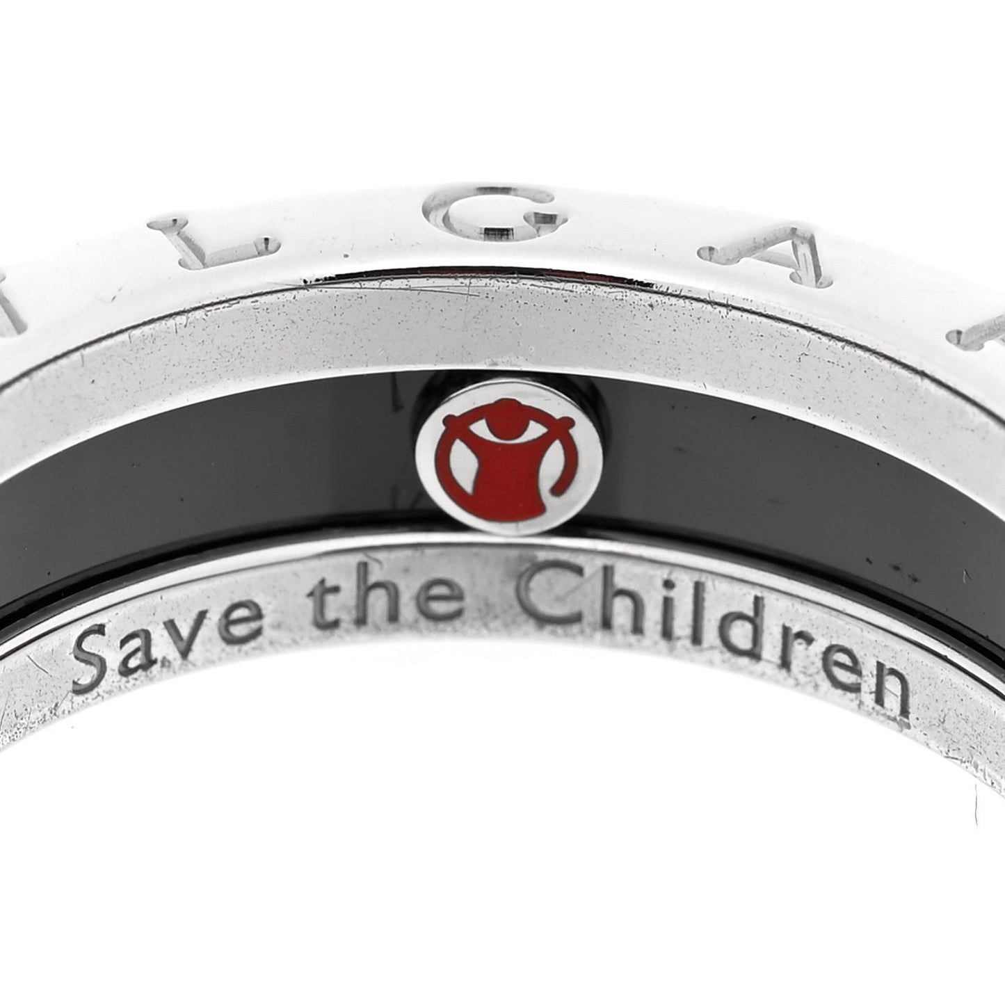 Sterling Silver Ceramic Save The Children One-Band Ring 56 7.5