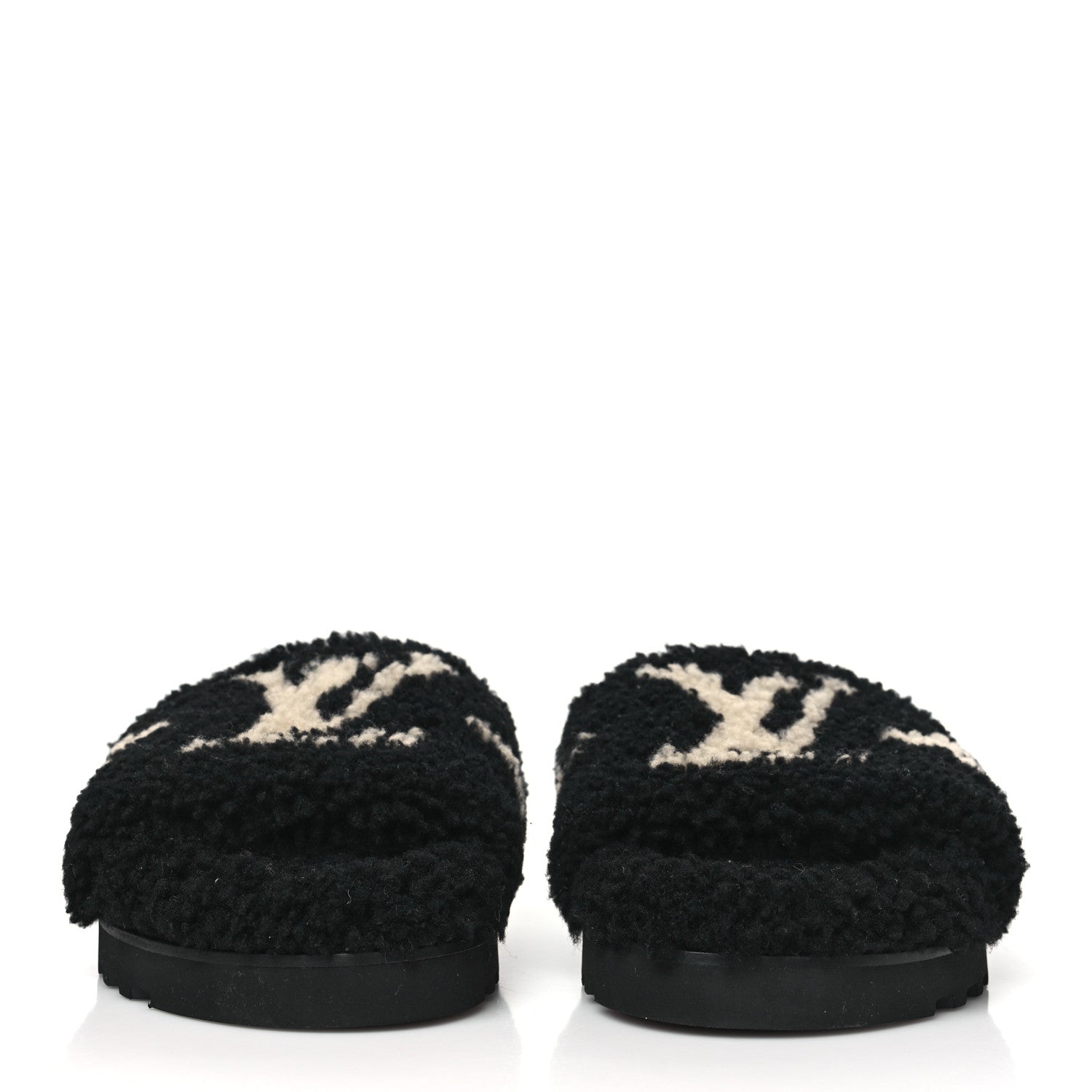 Louis Vuitton Shearling Monogram Giant Paseo Flat Comfort Mule 40 Black 2 of 8