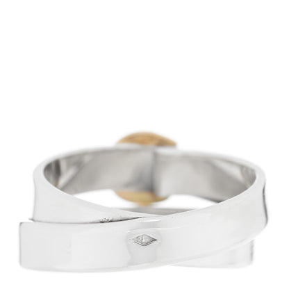 Hermes Sterling Silver 18K Yellow Gold Double Tour Buckle Ring 52 6 3 of 4