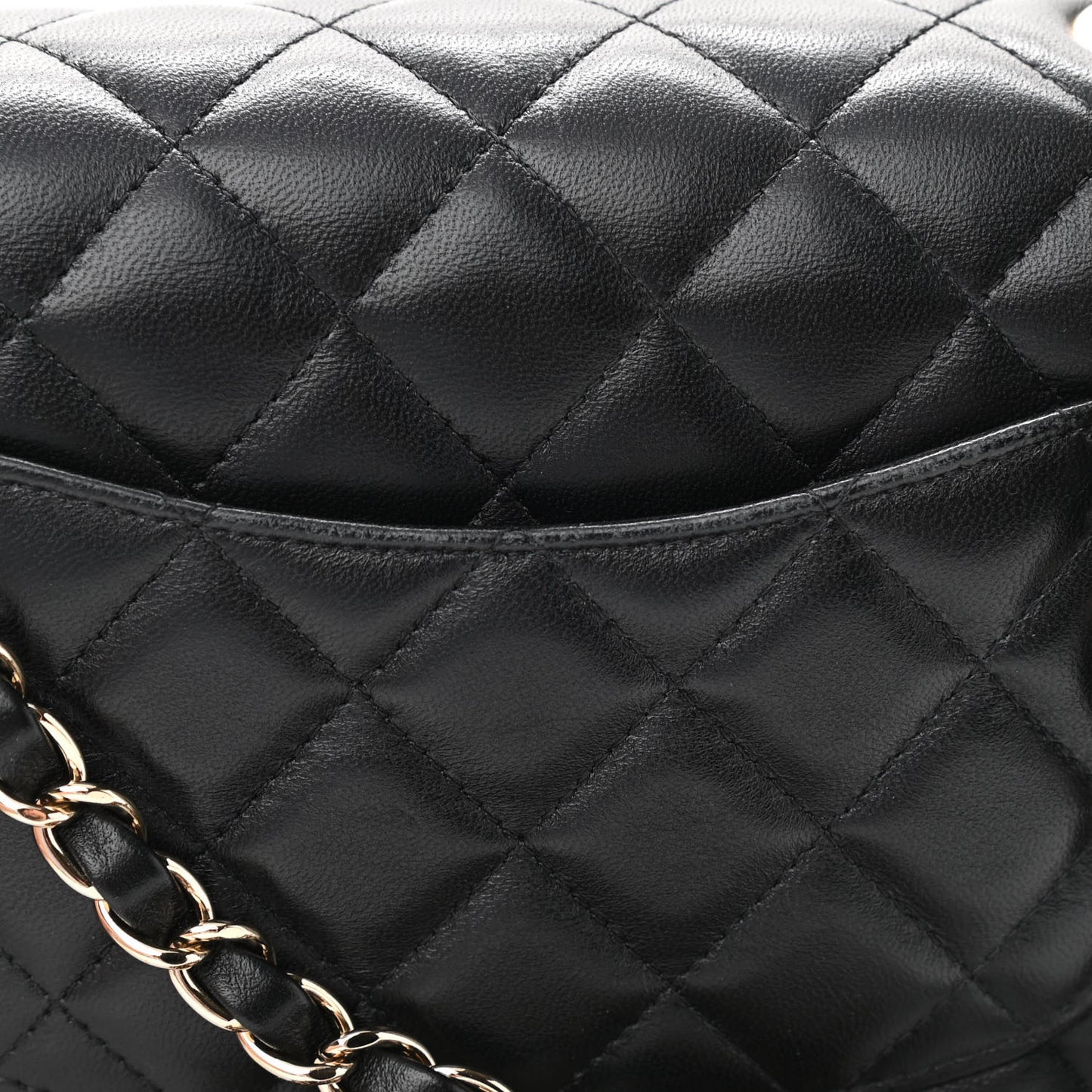 Lambskin Quilted Mini Rectangular Flap Black