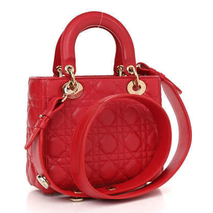 Christian Dior Lambskin Cannage Small My Lady Dior Red 3 of 11