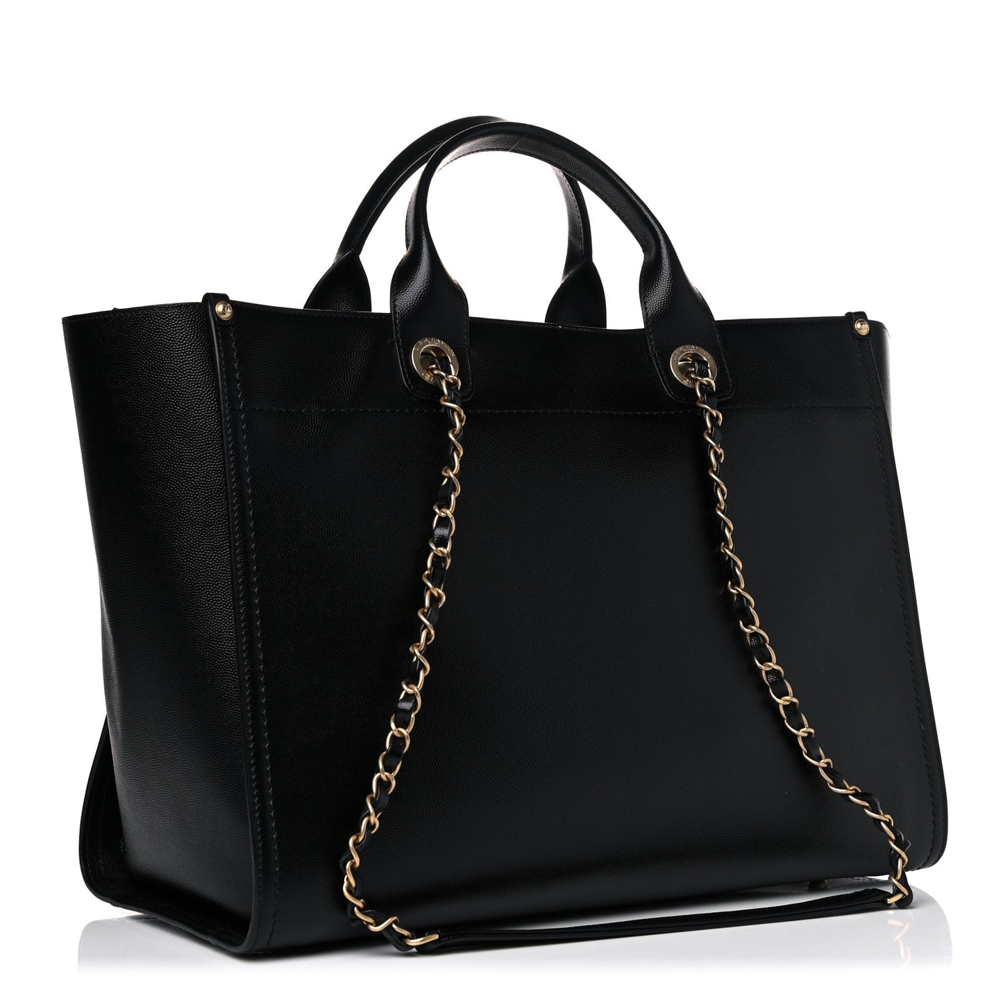 Caviar Medium Studded Deauville Tote Black