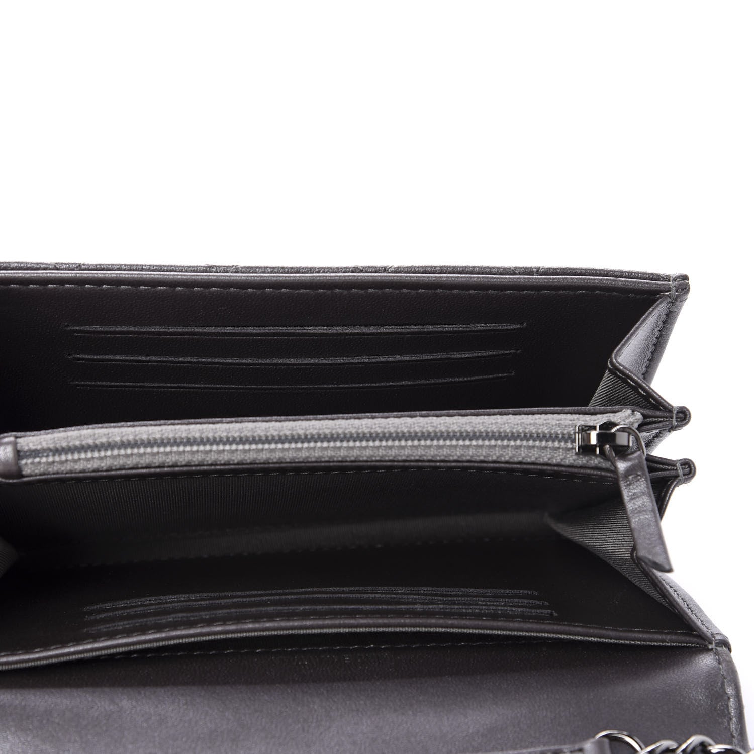 Chanel Lambskin Quilted Pearl My Shoulder Mini French Wallet On Chain WOC Silver 5 of 12