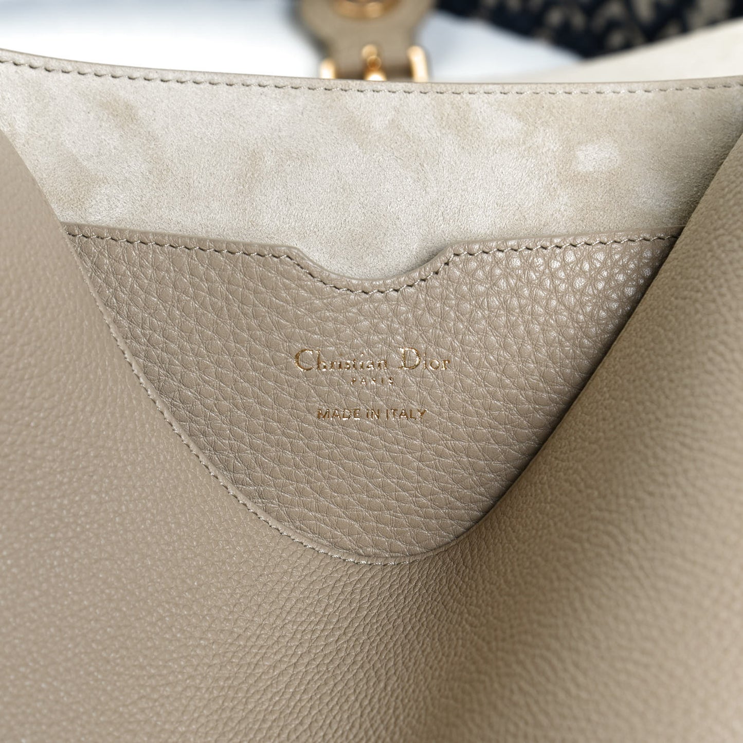 Grained Calfskin Large Bobby Flap Beige