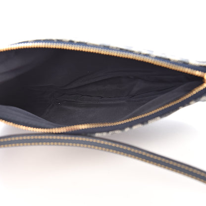 Christian Dior Monogram Mini Saddle Pochette Navy 5 of 10
