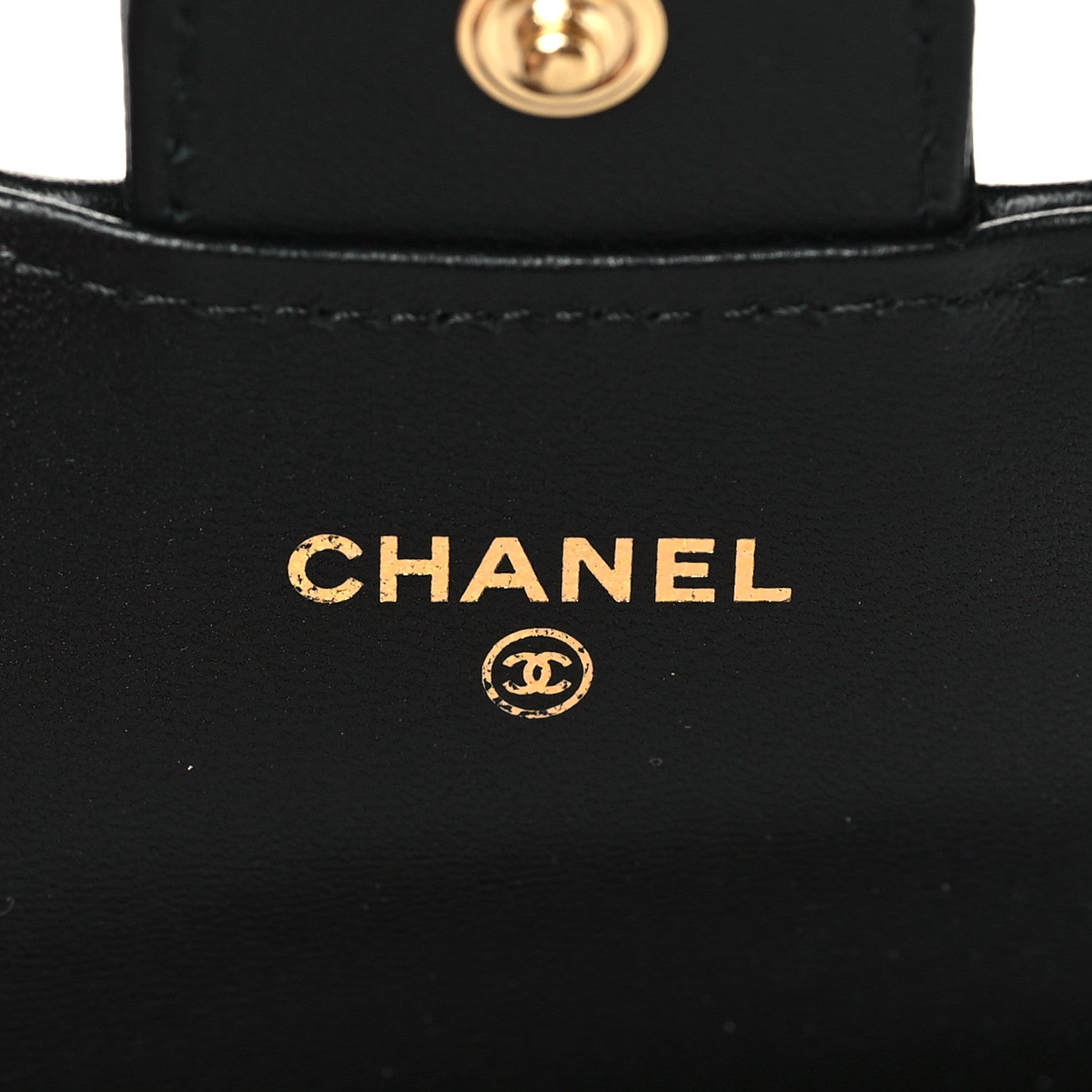 Chanel Lambskin Quilted Flap Card Holder Wallet Black 6 of 9