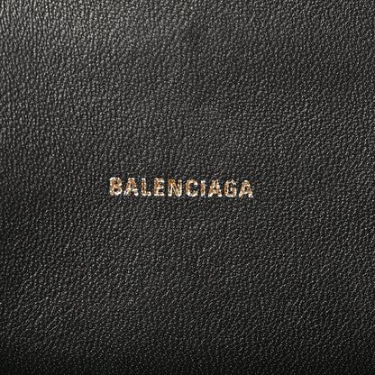 Balenciaga Shiny Calfskin Crocodile Embossed Hourglass Top Handle Bag XS Black 5 of 8