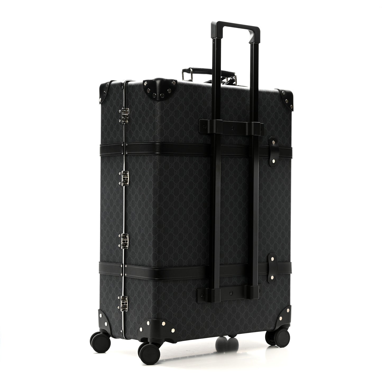 GG Supreme Monogram Medium Globe-Trotter Suitcase Black