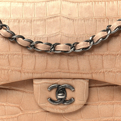 Chanel Iridescent Alligator Jumbo Double Flap Beige 8 of 10