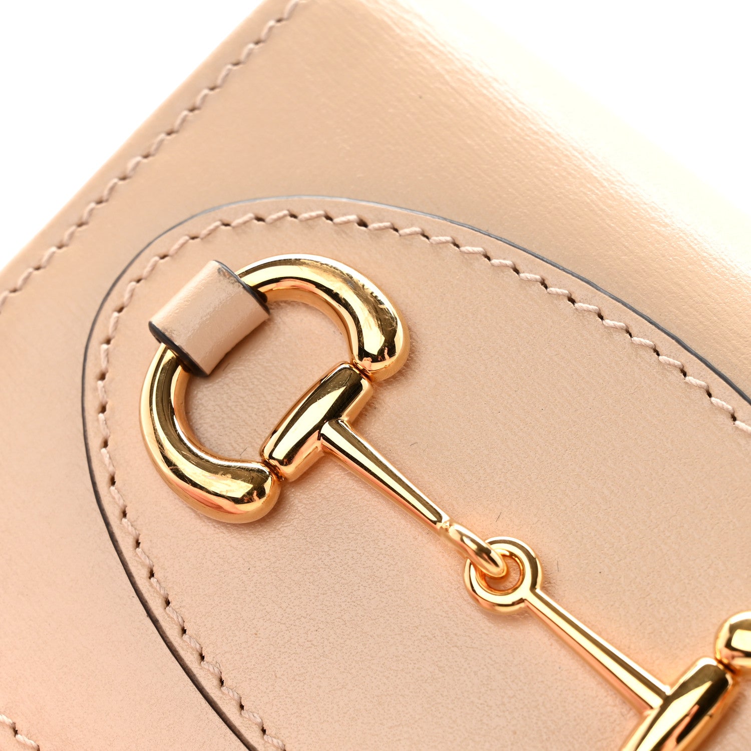 Gucci Boarded Plutone Calfskin Horsebit 1955 Card Case Wallet Bubble Tea 9 of 10