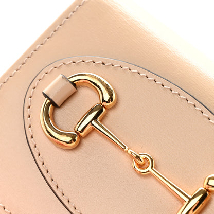 Gucci Boarded Plutone Calfskin Horsebit 1955 Card Case Wallet Bubble Tea 9 of 10