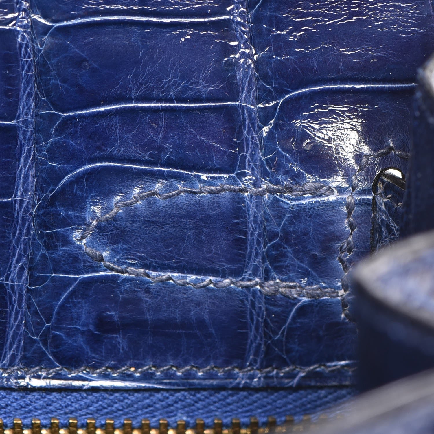 Hermes Shiny Niloticus Crocodile Kelly Sellier 32 Bleu Saphir 28 of 32