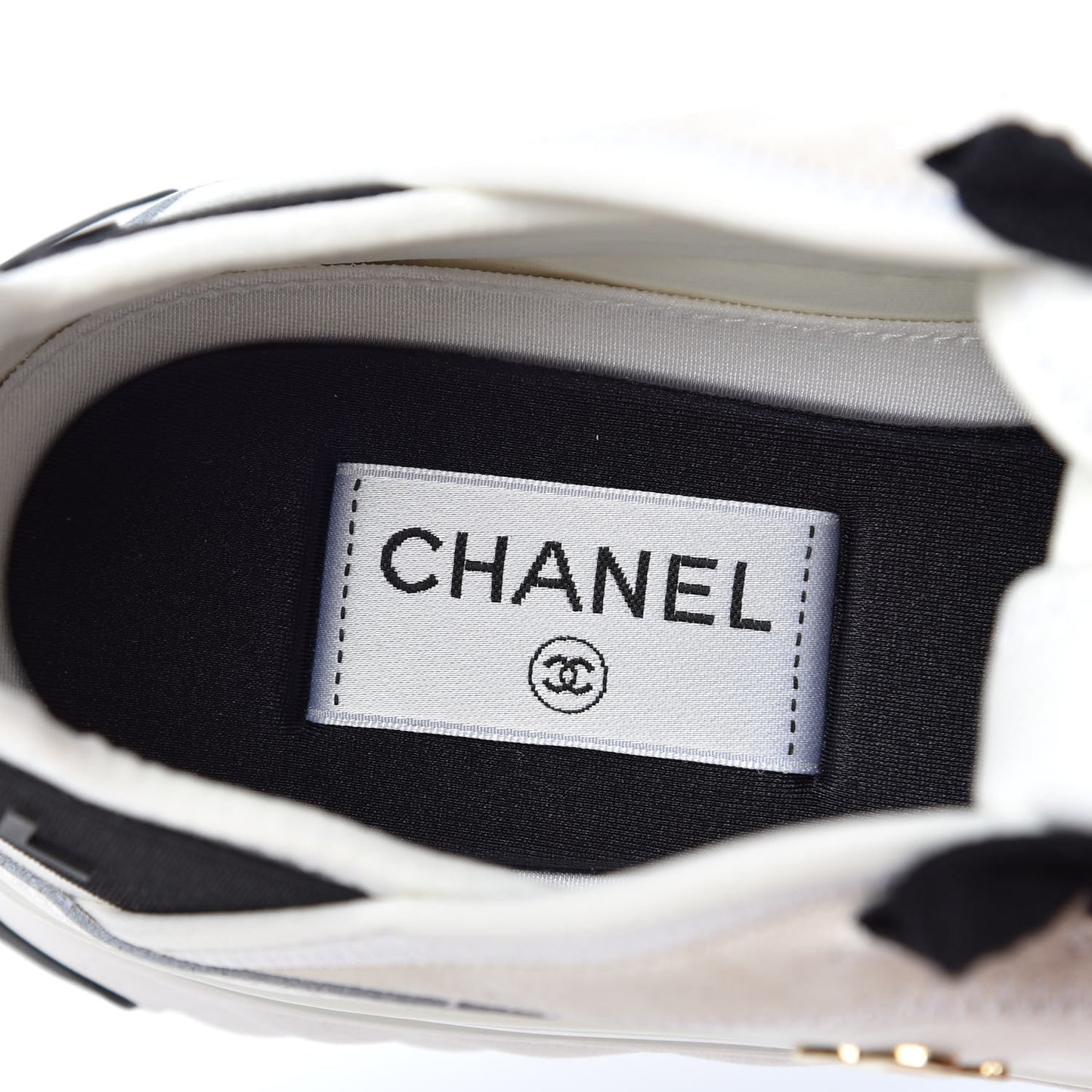 Velvet Calfskin Mixed Fibers CC Sneakers 40 Ivory
