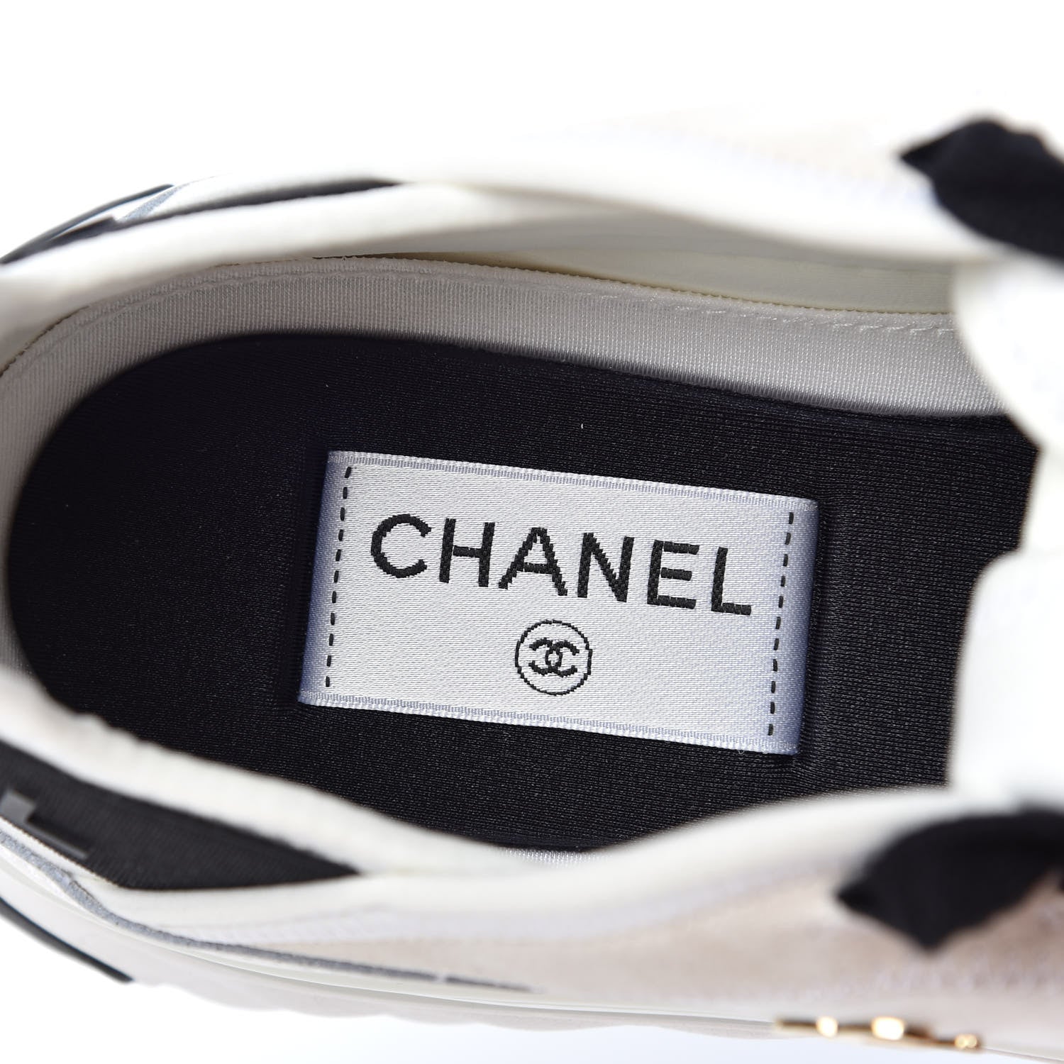 Chanel Velvet Calfskin Mixed Fibers CC Sneakers 40 Ivory 8 of 11