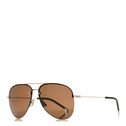 Saint Laurent Aviator Classic 11 Sunglasses Brown 1 of 8