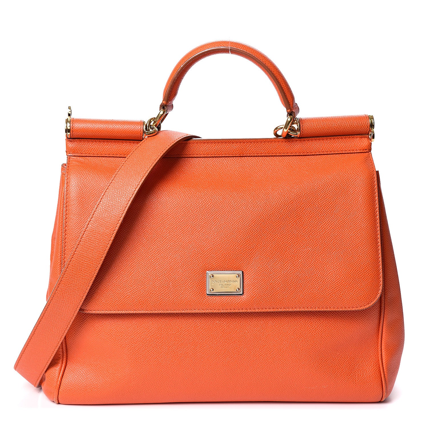 Dolce & Gabbana Dauphine Large Miss Sicily Satchel Orange 1 of 8