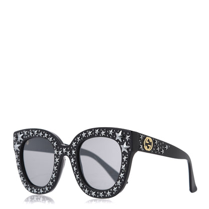 Gucci Acetate Stars Cat Eye Sunglasses GG0116S Black 1 of 8